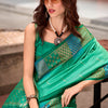 Capricious Sea Green Soft Banarasi Silk Saree With Charming Blouse Piece