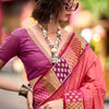 Flameboyant Pink Soft Banarasi Silk Saree With Inspiring Blouse Piece