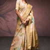 Outstanding Beige Digital Printed Soft Silk Saree With Jazzy Blouse Piece