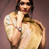 Outstanding Beige Digital Printed Soft Silk Saree With Jazzy Blouse Piece