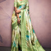 Exquisite Pista Digital Printed Soft Silk Saree With Excellent Blouse Piece