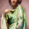 Exquisite Pista Digital Printed Soft Silk Saree With Excellent Blouse Piece