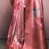 Desultory Pink Digital Printed Soft Silk Saree With Eloquence Blouse Piece