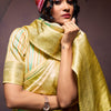 Smashing Mustard Digital Printed Soft Silk Saree With Snappy Blouse Piece