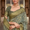 Nemesis Grey Digital Printed Soft Silk Saree With Radiant Blouse Piece