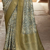 Nemesis Grey Digital Printed Soft Silk Saree With Radiant Blouse Piece