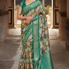 Devastating Green Digital Printed Soft Silk Saree With Winsome Blouse Piece
