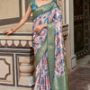 Snappy Baby Pink Digital Printed Soft Silk Saree With Seraphic Blouse Piece