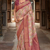 Elaborate Wine Digital Printed Soft Silk Saree With Resonant Blouse Piece