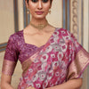 Sumptuous Wine Digital Printed Soft Silk Saree With Piquant Blouse Piece
