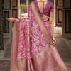 Sumptuous Wine Digital Printed Soft Silk Saree With Piquant Blouse Piece
