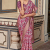 Sumptuous Wine Digital Printed Soft Silk Saree With Piquant Blouse Piece