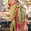 Conflate Green Cotton Silk Saree With Desuetude Blouse Piece