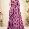 Enigmatic Dark Pink Cotton Silk Saree With Smashing Blouse Piece