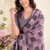 Flattering Lavender Cotton Silk Saree With Sempiternal Blouse Piece