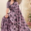 Flattering Lavender Cotton Silk Saree With Sempiternal Blouse Piece