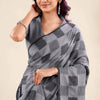 Exquisite Grey Cotton Silk Saree With Comely Blouse Piece