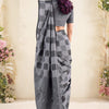 Exquisite Grey Cotton Silk Saree With Comely Blouse Piece