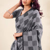 Exquisite Grey Cotton Silk Saree With Comely Blouse Piece