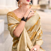 Petrichor Beige and Mustard Cotton Silk Saree With Conflate Blouse Piece