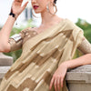 Enamoring Beige and Brown Cotton Silk Saree With Ravishing Blouse Piece