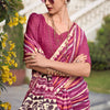 Sonorous Dark Pink Printed Mul Cotton Saree With Verdant Blouse Piece