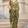 Evanescent Mehndi Printed Mul Cotton Saree With Serendipity Blouse Piece
