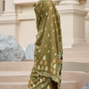 Evanescent Mehndi Printed Mul Cotton Saree With Serendipity Blouse Piece