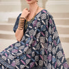 Flameboyant Blue Printed Mul Cotton Saree With Exquisite Blouse Piece