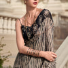 Jazzy Beige and Black Printed Mul Cotton Saree With Adorable Blouse Piece