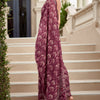 Quixotic Wine Printed Mul Cotton Saree With Embellished Blouse Piece