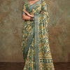 Susurrous Green Digital Printed Soft Silk Saree With Devastating Blouse Piece