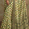 Jubilant Pista Digital Printed Soft Silk Saree With Pulsating Blouse Piece