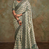 Aplomb Grey Digital Printed Soft Silk Saree With Opulent Blouse Piece