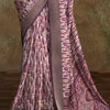 Embellished Lavender Digital Printed Soft Silk Saree With Nebula Blouse Piece