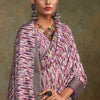 Embellished Lavender Digital Printed Soft Silk Saree With Nebula Blouse Piece