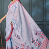 Mellifluous Lavender Cotton Silk Saree With Quintessential Blouse Piece
