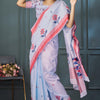 Mellifluous Lavender Cotton Silk Saree With Quintessential Blouse Piece