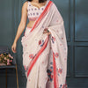 Vestigial Beige Cotton Silk Saree With Splendiferous Blouse Piece