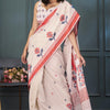 Vestigial Beige Cotton Silk Saree With Splendiferous Blouse Piece
