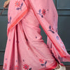 Enthralling Pink Cotton Silk Saree With Vibrant Blouse Piece