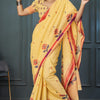 Ineffable Yellow Cotton Silk Saree With Nectarous Blouse Piece