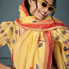 Ineffable Yellow Cotton Silk Saree With Nectarous Blouse Piece