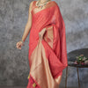 Proficient Red Cotton Silk Saree With Improbable Blouse Piece