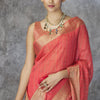 Proficient Red Cotton Silk Saree With Improbable Blouse Piece