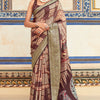 Gratifying Wine Digital Printed Dola Silk Saree With Supernal Blouse Piece