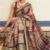 Gratifying Wine Digital Printed Dola Silk Saree With Supernal Blouse Piece