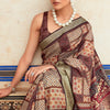 Gratifying Wine Digital Printed Dola Silk Saree With Supernal Blouse Piece