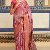 Fugacious Maroon Digital Printed Dola Silk Saree With Ebullience Blouse Piece