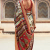 Brood Beige Digital Printed Dola Silk Saree With Exquisite Blouse Piece